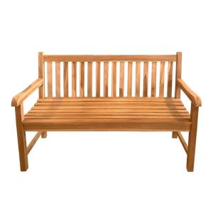 Banc de jardin, pour 3 personnes, marron, en teak, 150 cm