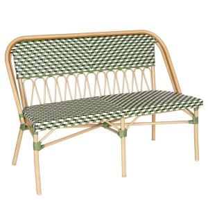 Banc de jardin style parisien en aluminium et rotin synthét…