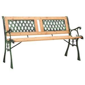 Banc de jardin style vintage bois vert 122 cm