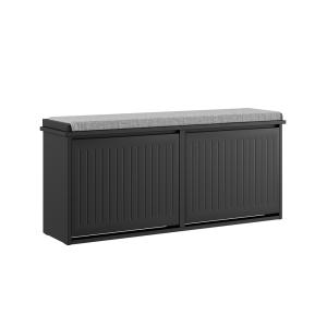 Banc de rangement à chaussures avec deux portes noir 100x26…