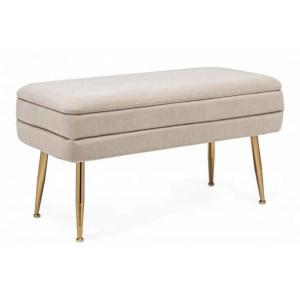 Banc de rangement beige 80X38X42 cm