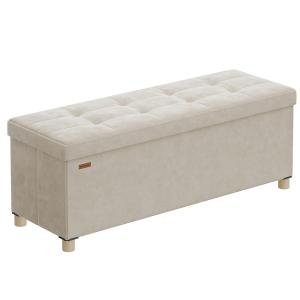 Banc de rangement cube pliable 38 x 110 x 40 cm 112 l beige…