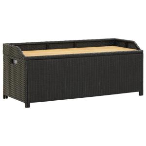 Banc de rangement de jardin métal noir 120x50x50 cm