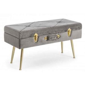 Banc de rangement gris 80X34X42 cm