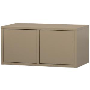 Banc de rangement mural en bois de pin taupe