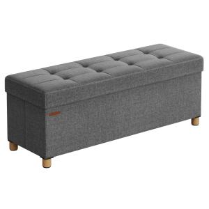 Banc de rangement pliable 110 x 38 x 40 cm gris foncé