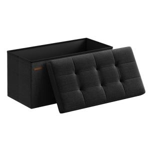 Banc de rangement pliable 76 x 38 x 38 cm noir