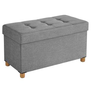 Banc de rangement pliable 76 x 38 x 40 cm 77 L gris clair