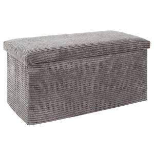 Banc de rangement pliable effet côtelé taupe