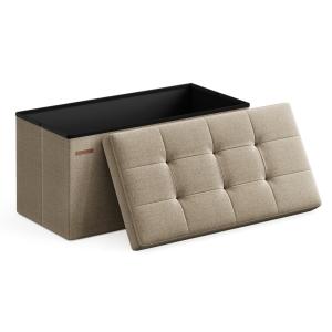 Banc de rangement pliant 76 x 38 x 38 cm taupe clair