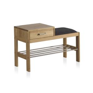 Banc de rangement pour chaussures en bouleau naturel