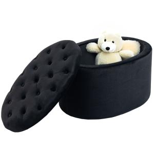 Banc de rangement rembourré espace de rangement noir