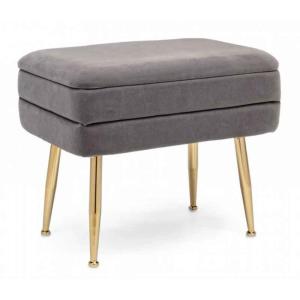 Banc de rangement simple gris 50X35X42 cm