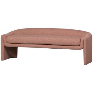 Banc de salle à manger 2 places en tissu vieux rose
