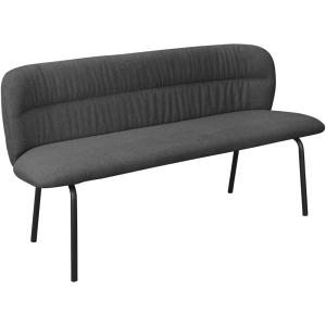Banc de salle à manger en tissu anthracite avec pieds en mé…