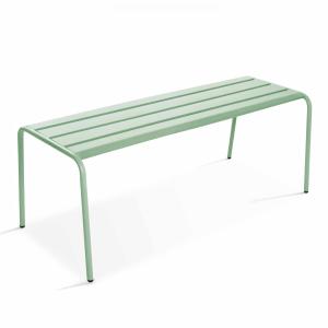 Banc de terrasse en acier vert sauge