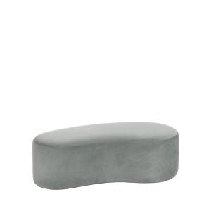 Banc design en velours - Gris clair