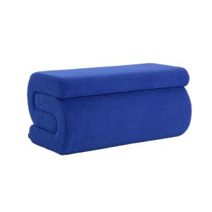 Banc design revêtement bouclette bleu 1-2 places