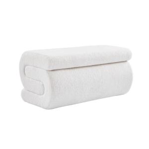 Banc design revêtement bouclette crème 1-2 places