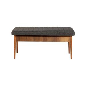 Banc effet bois 110x40h48 cm Noyer, Anthracite