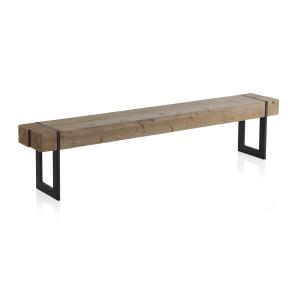 Banc en bois avec pieds en métal