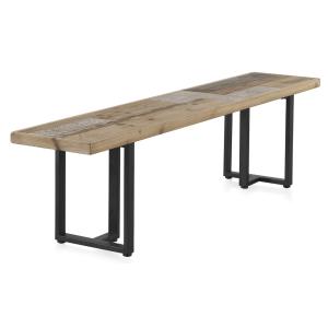 Banc en bois avec pieds en métal noir