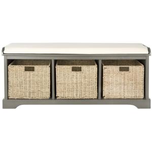 Banc en bois de pin gris