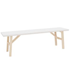 Banc en bois de sapin blanc 115x45cm