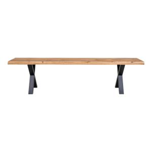 Banc en bois massif et métal noir 180cm naturel