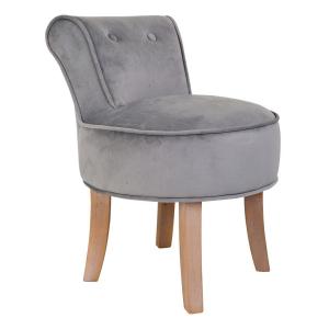 Banc en bois recouvert de velours gris