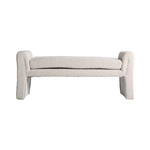 Banc en coton bouclé blanc cassé 140x44x57 cm