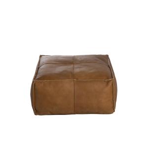 Banc en cuir et croûte de cuir marron 28x60 cm
