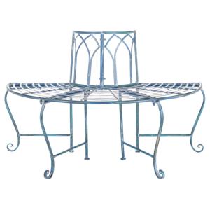 Banc en fer bleu
