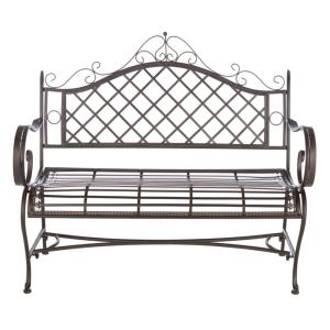 Banc en fer brun rustique