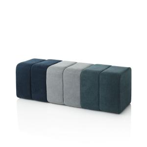 Banc en MDF et microfibre multicolore