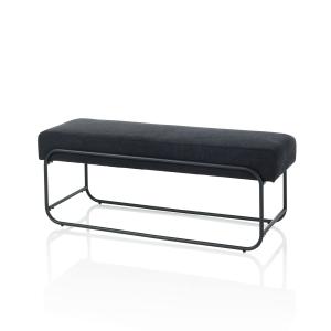 Banc en métal et microfibre noire