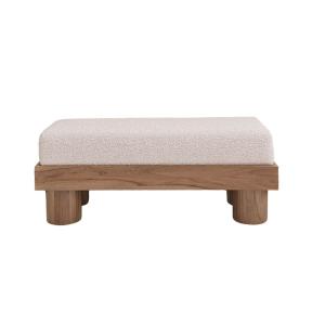 Banc en teck massif assise bouclette 100 cm