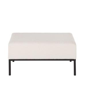 Banc en tissu blanc et métal noir