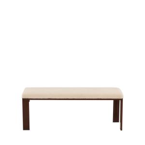 Banc en tissu bouclette et bois L120cm - Écru