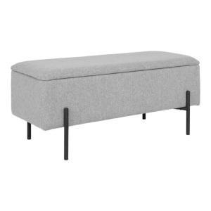 Banc en tissu gris avec coffre de rangement WARNER gris 95x…