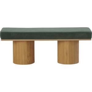 Banc en velours côtelé vert kaki