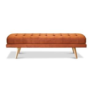 Banc en velours orange