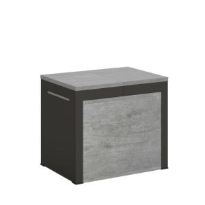 Banc extensible effet béton gris 55x40/305 cm