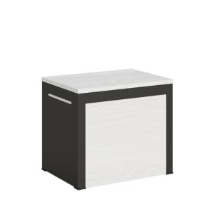 Banc extensible effet bois frêne blanc 55x40/305 cm