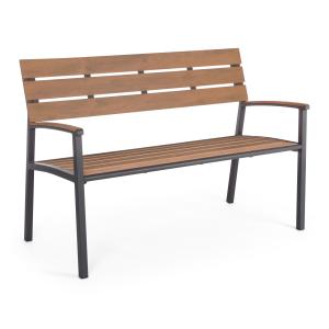 Banc extérieur en composite accoudoirs en bois