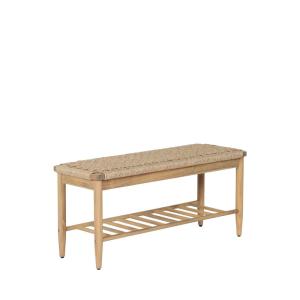 Banc int/ext en bois d'acacia et résine tressée L101cm - Bo…