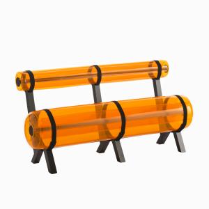 Banc orange pieds en aluminium L150