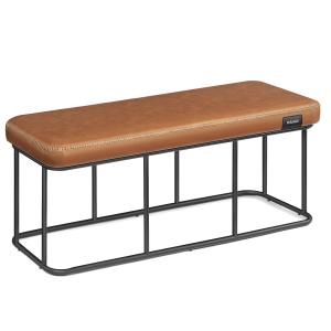 Banc pour entrée PU 120 x 40 x 45 cm marron caramel