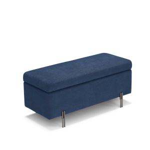 Banc rangement fabriqué en Italie en tissu chenille bleu 11…