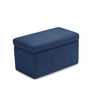 Banc rangement fabriqué en Italie en tissu chenille bleu 80…